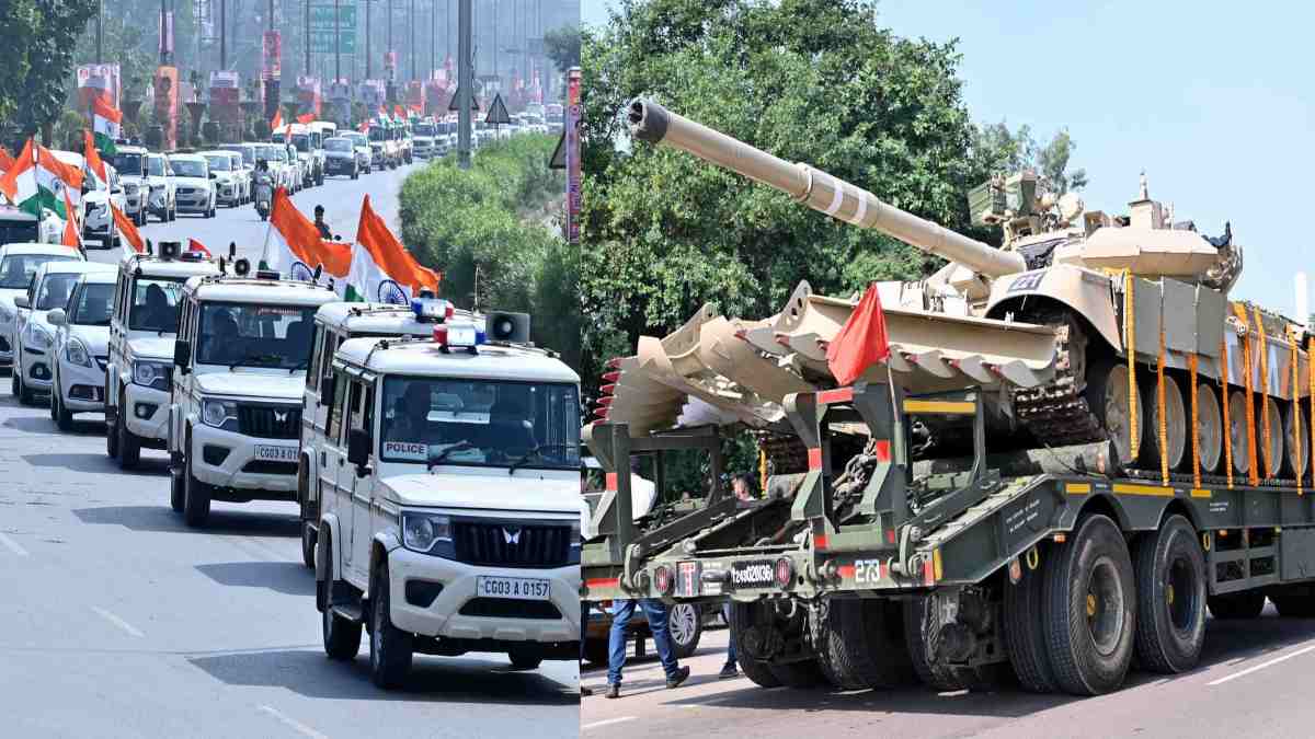 भारतीय सेना का भीष्म टी-90 टैंक पहुंचा रायपुर, शहर में रैली निकालकर किया गया स्वागत