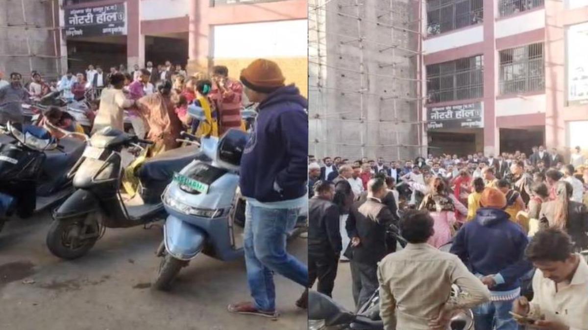 रायपुर कोर्ट परिसर में दो महिला गुटों के बीच भारी मारपीट
