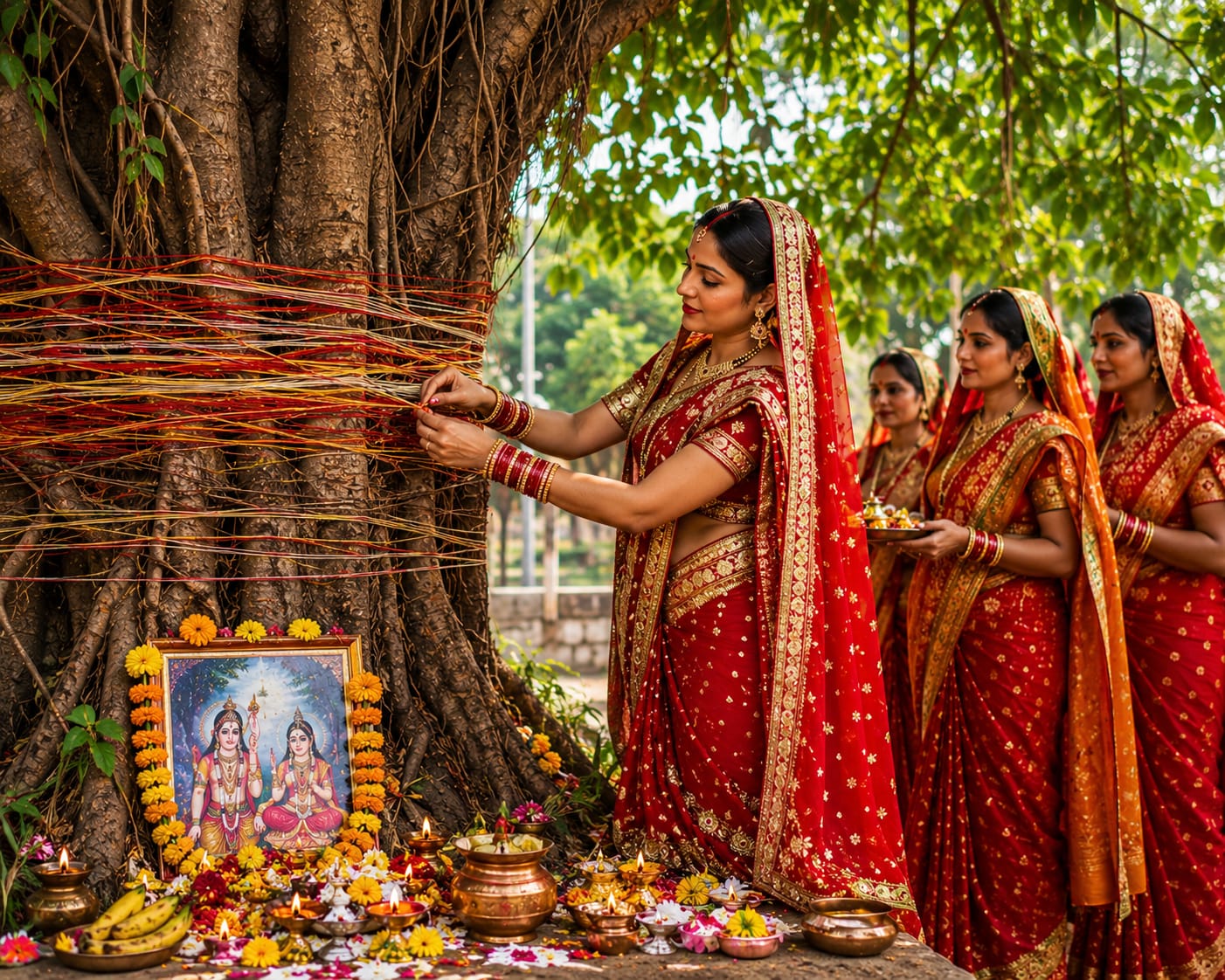 वट सावित्री पर क्यों बांधे जाते हैं 7 धागे? जानें सुहागिनों के लिए इसका महत्व