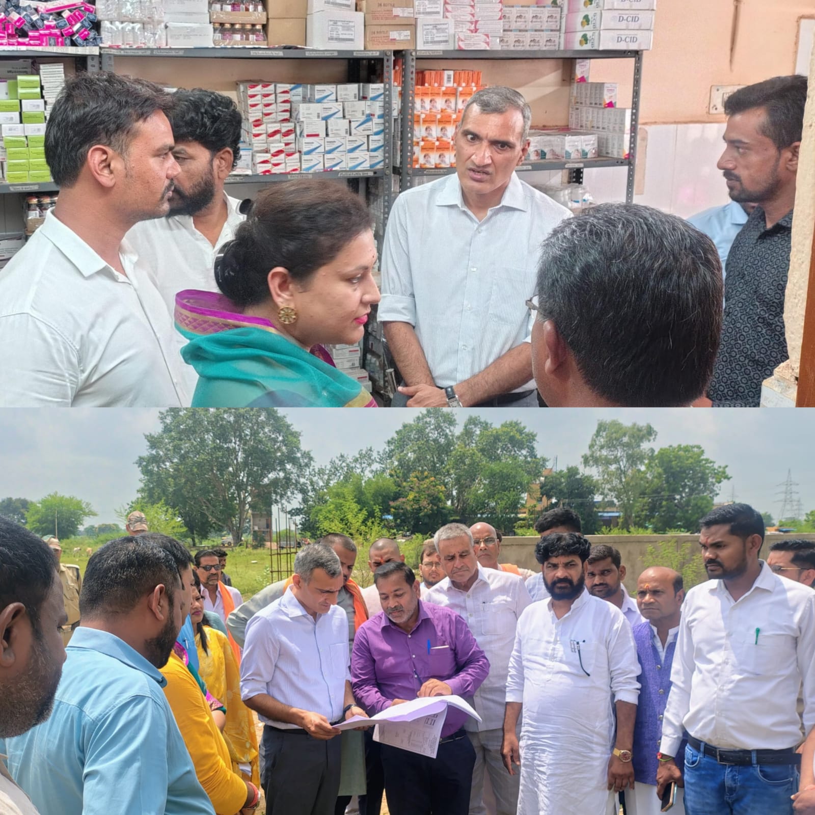 कलेक्टर रणबीर शर्मा ने आत्मानंद स्कूल निर्माण कार्य और सामुदायिक स्वास्थ्य केंद्र साजा का किया औचक निरीक्षण