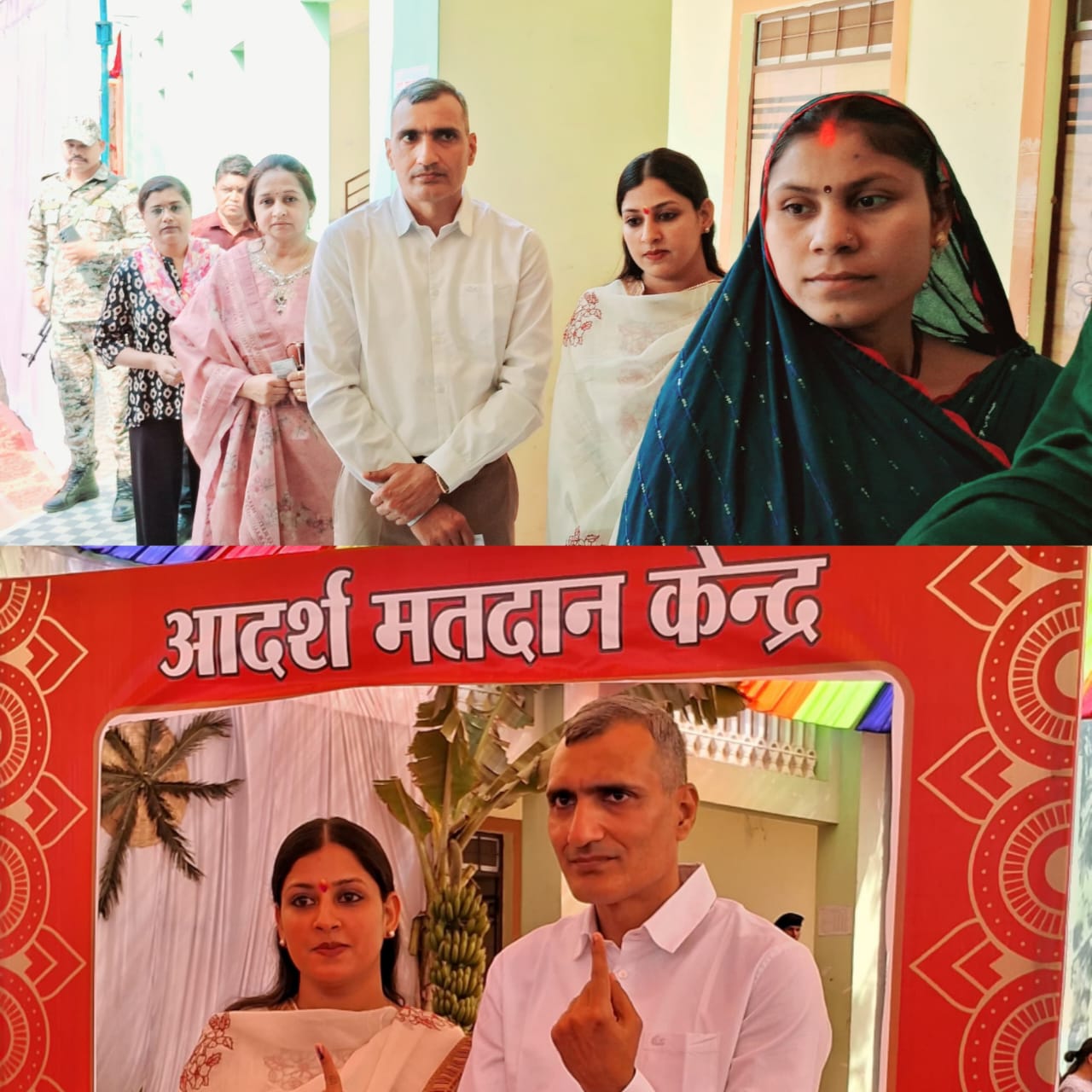 कलेक्टर रणबीर शर्मा ने पत्नी संग किया मतदान, इसके बाद मतदान केंद्रों का किया निरीक्षण

