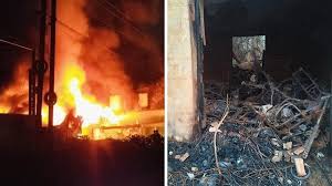  बाइक गोदाम में लगी भीषण आग, 25 बाइक जलकर राख ,लाखों का नुकसान