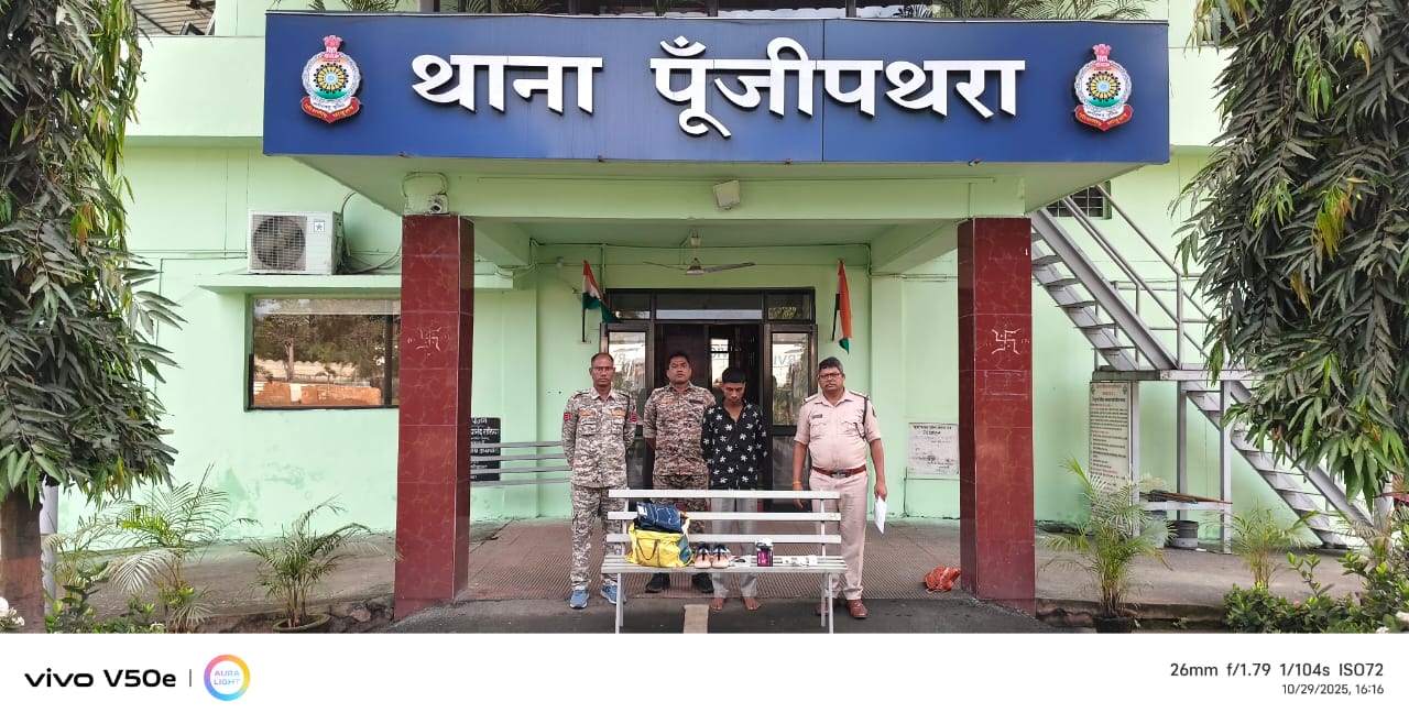 पूंजीपथरा में शातिर चोर गिरोह का पर्दाफाश, दो आरोपी गिरफ्तार, डेढ़ लाख की संपत्ति बरामद