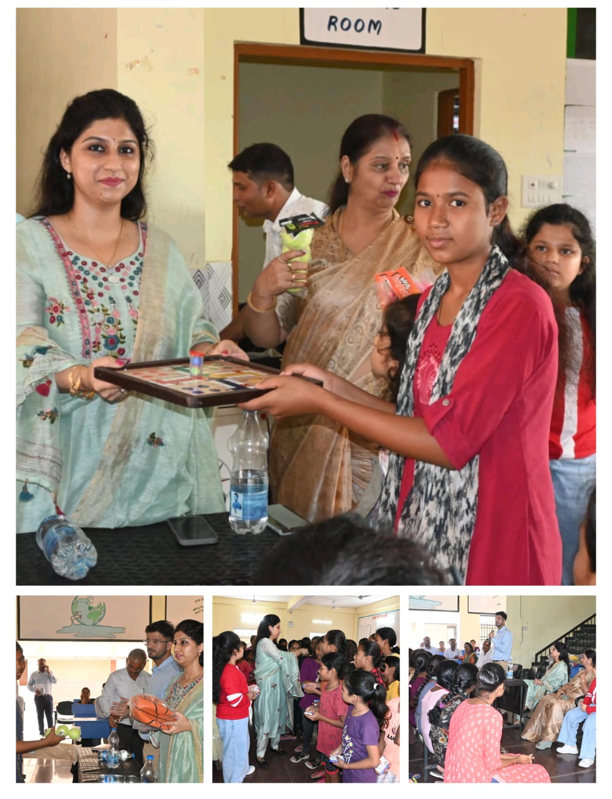 सपरिवार कलेक्टर पहुंचे एकलव्य स्कूल सोनाखान,बच्चों को भेंट किए खेल सामग्री 
