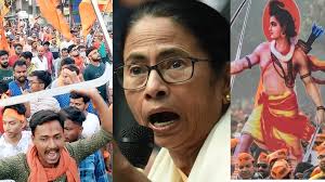 रामनवमी के मौके पर पश्चिम बंगाल की सड़कें हुई भगवामय,हिन्दुओं ने तलवार लहराकर ममता सरकार को दी धमकी