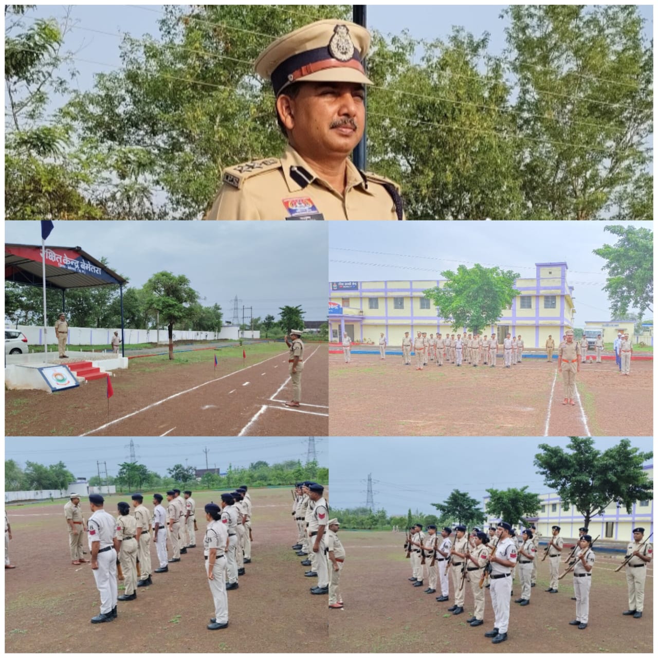 एसएसपी बेमेतरा रामकृष्ण साहू (IPS) ने ली रक्षित केन्द्र बेमेतरा में पुलिस जवानों का जनरल परेड
