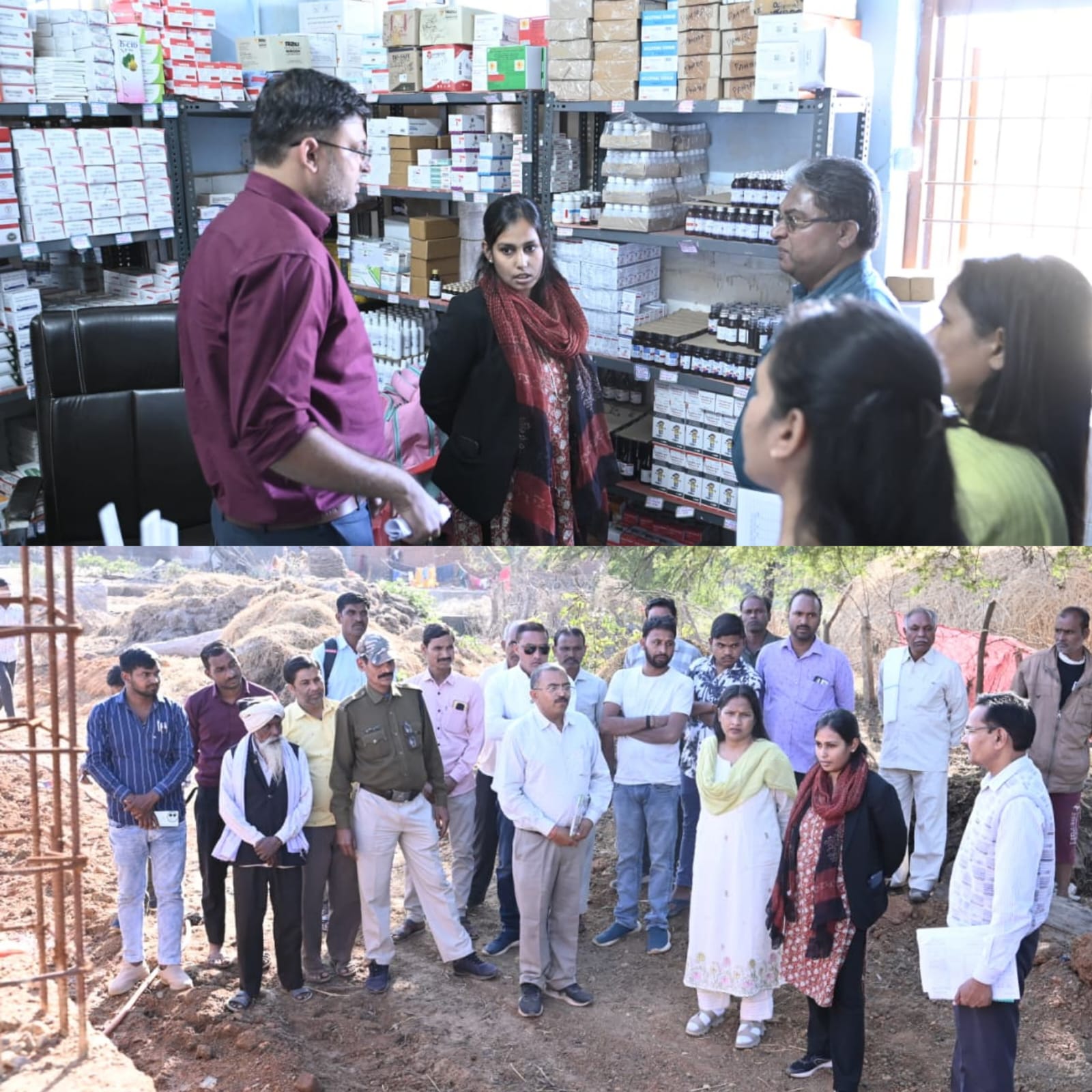 कलेक्टर पहुंची ग्राम टेमरी संस्थानों का किया निरीक्षण