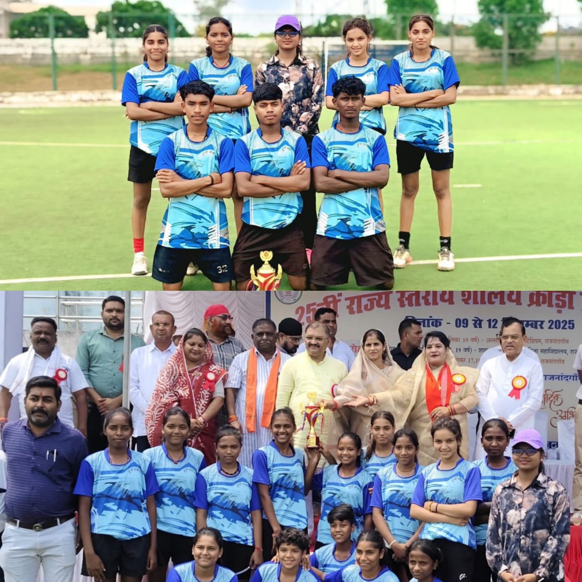 राज्य स्तरीय शालेय क्रीड़ा हॉकी प्रतियोगिता में बारगांव के खिलाड़ियों रहा उम्दा प्रदर्शन