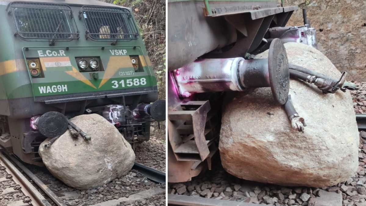 छत्तीसगढ़ : रेल लाइन पर लैंडस्लाइड होने गिरा बड़ा पत्थर, मालगाड़ी का इंजन हुआ डीरेल, कई ट्रेनें रद्द