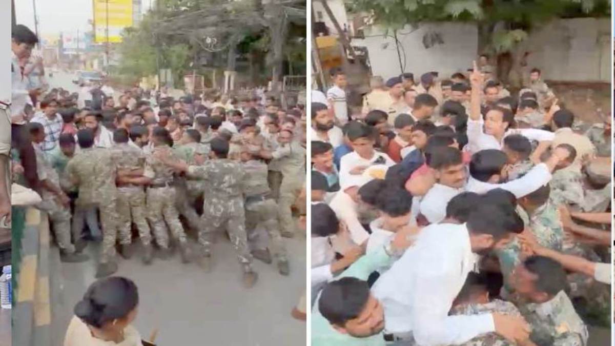 छात्रसंघ चुनाव को लेकर बवाल, कार्यकर्ताओं और पुलिस में धक्का-मुक्की