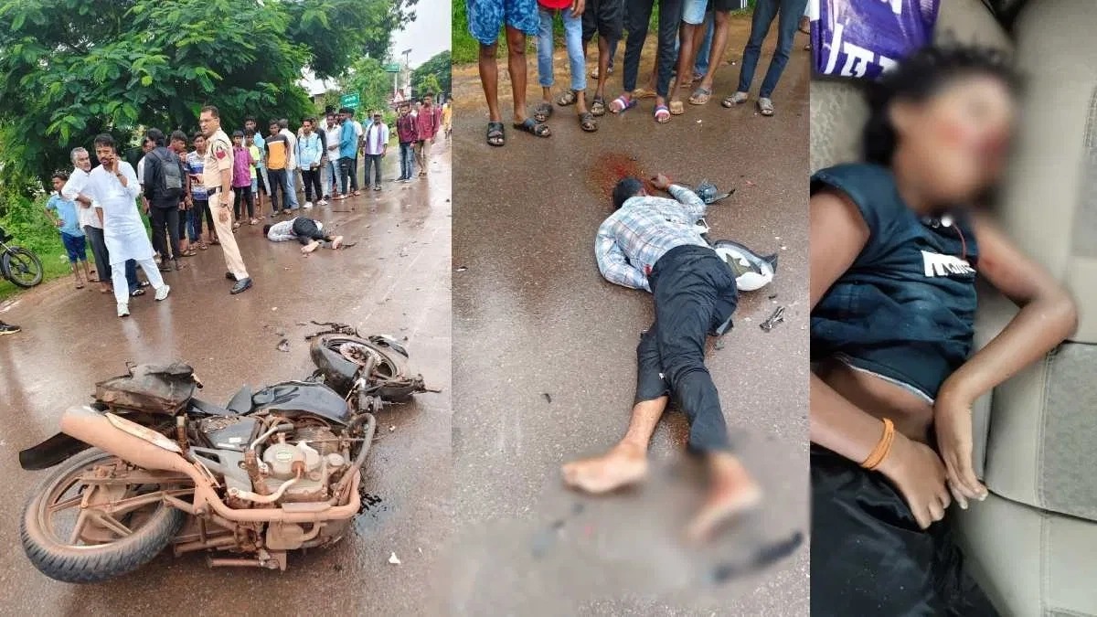 ट्रक की टक्कर से बाइक सवार पिता-पुत्री की मौत, बाइक के हुए दो टुकड़े