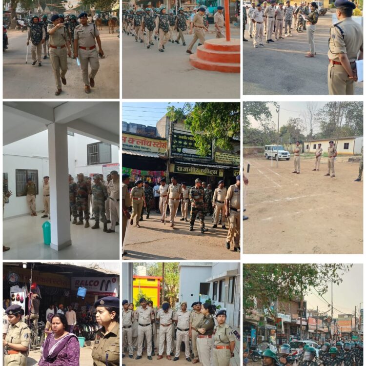 गरियाबंद पुलिस की सुरक्षा व्यवस्था चाक-चौबंद, होली त्योहार के मद्देनजर शांति और कानून व्यवस्था बनाए रखने के लिए जिले भर में निकाला गया फ्लैग मार्च