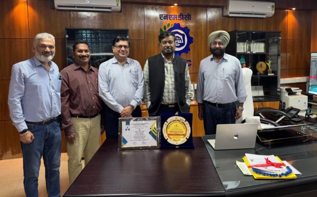 एनएमडीसी किरंदुल परियोजना को मिला प्‍लेटिनम अवार्ड