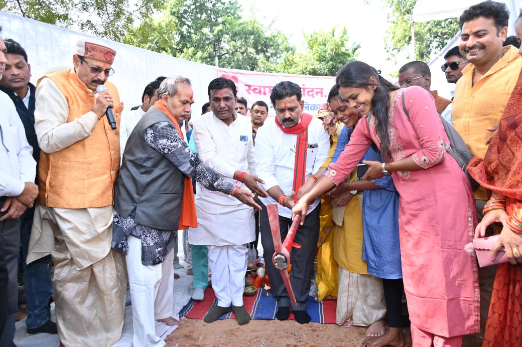 उपमुख्यमंत्री शर्मा ने 4.41 करोड़ रूपये की लागत के 250 सीटर नालंदा लाइब्रेरी का किया भूमिपूजन