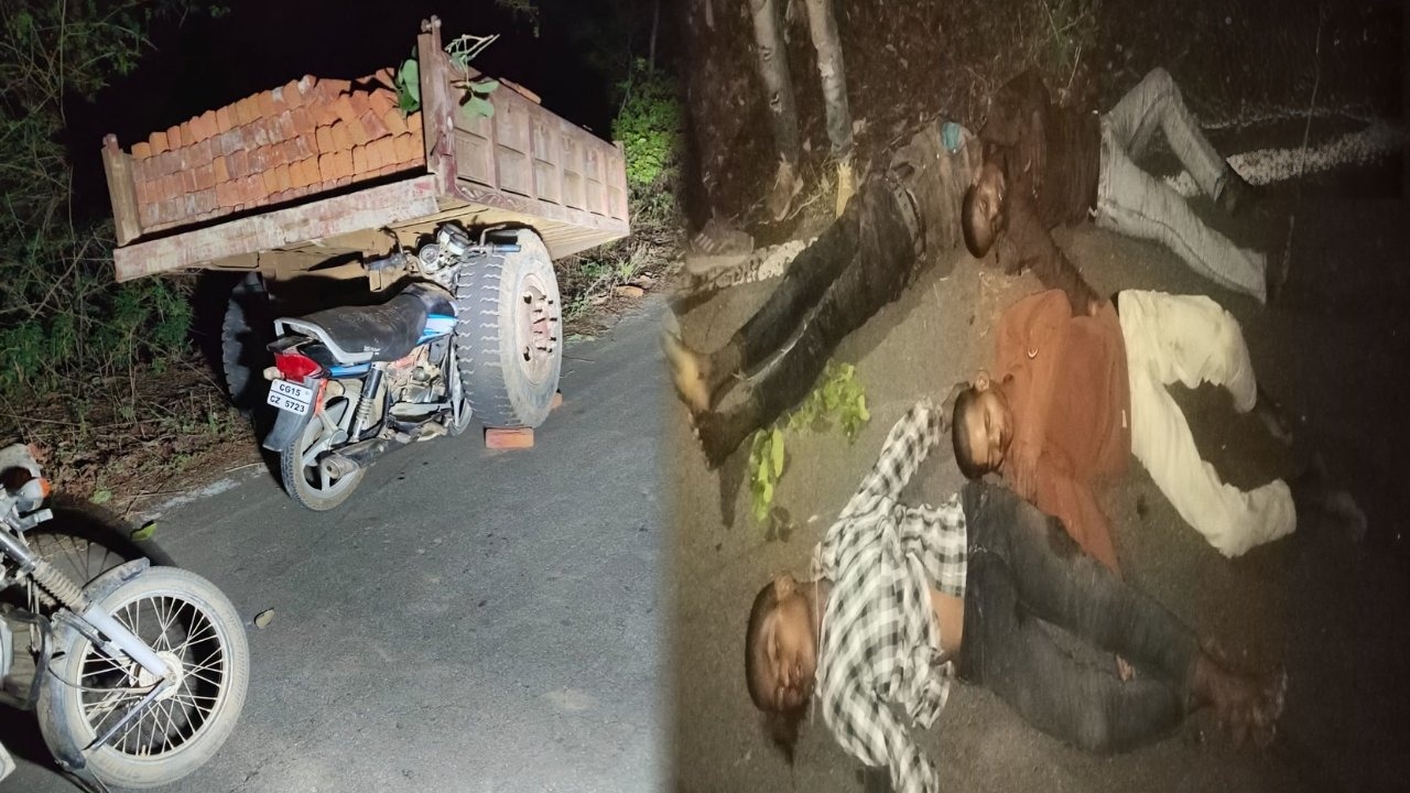 छत्तीसगढ़ में दर्दनाक हादसा: एक बाइक पर सवार 4 युवकों की मौत, ट्रैक्टर से टकराई तेज रफ्तार बाइक