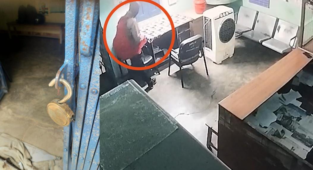 ग्रामीण बैंक में ताला तोड़कर कंप्यूटर सेट चोरी, CCTV में कैद हुआ गमछा बांधे आरोपी