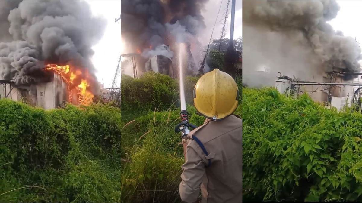 मोबाइल टावर में लगी भीषण आग, दमकल की कई गाड़ियां पहुंची मौके पर