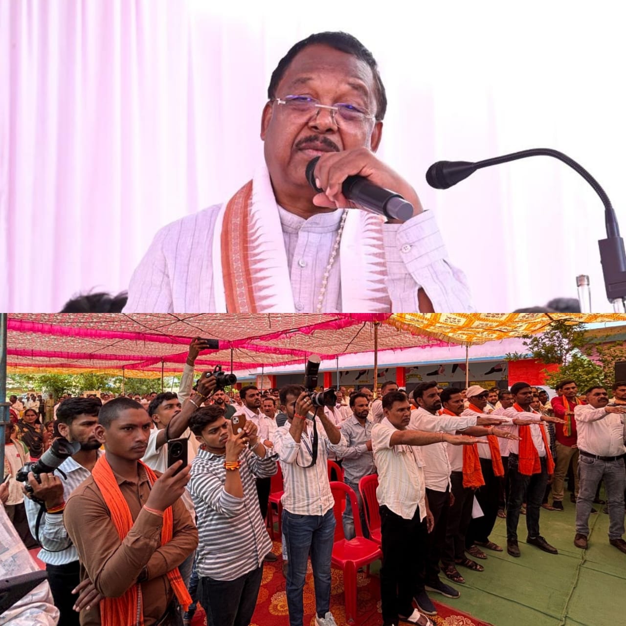 कृषि मंत्री रामविचार नेताम ने विकसित कृषि संकल्प अभियान में किसानों को किया संबोधित, 7 चबूतरे और 3 भवन निर्माण की घोषणा