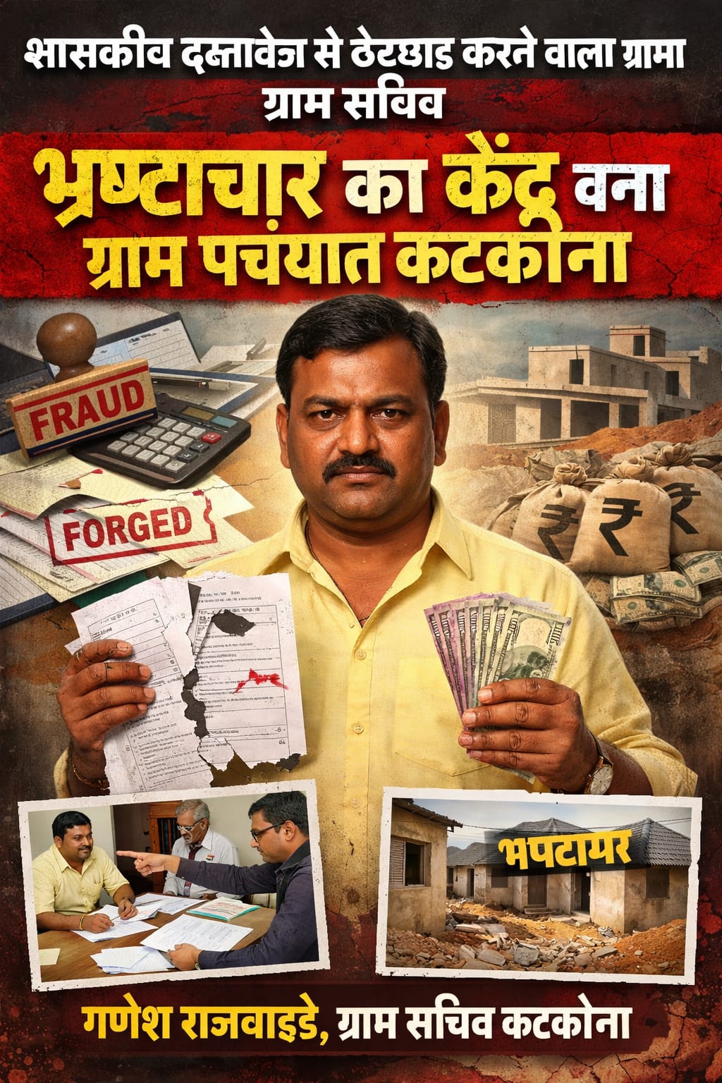 कटकोना ग्राम पंचायत में भ्रष्टाचार की परतें उजागर, स्थानांतरण के 90 दिन बाद भी सचिव ने नहीं संभाला नया पदभार