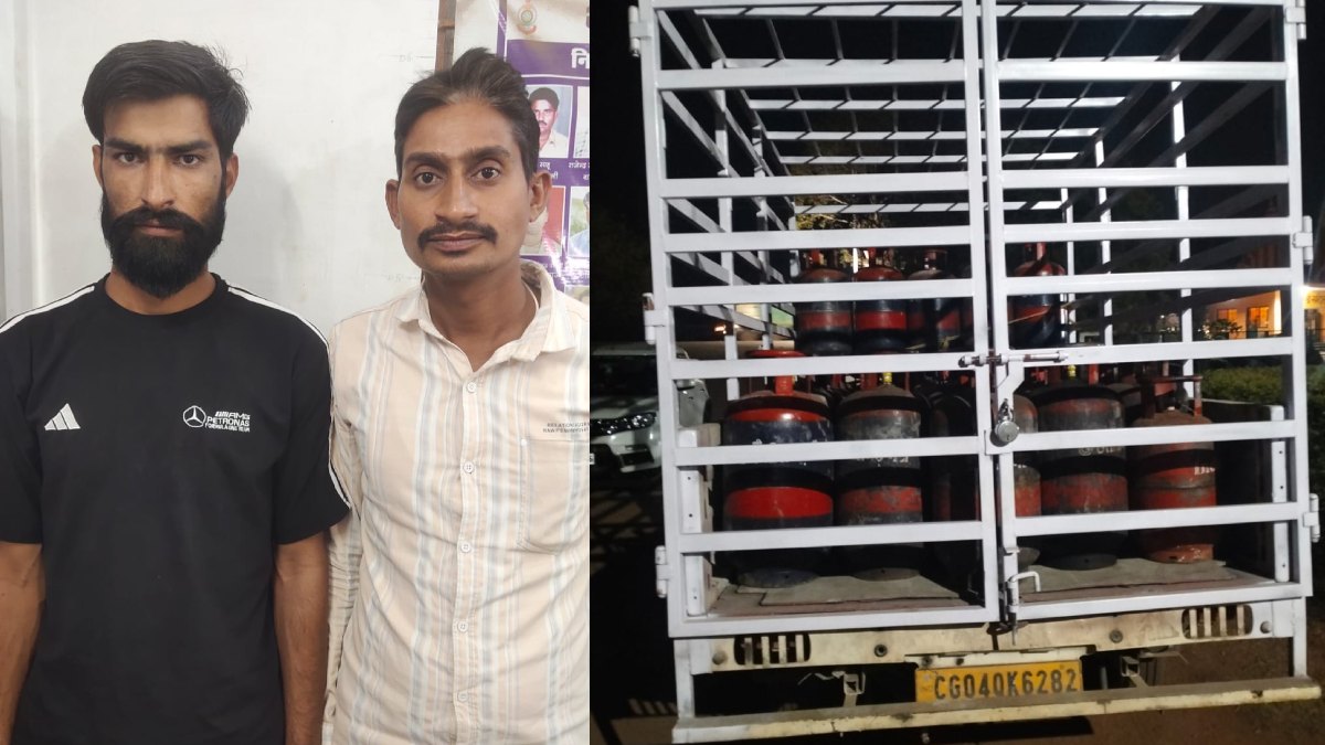 खरोरा पुलिस की छापेमारी, बिना दस्तावेज 45 सिलेंडर के साथ वाहन जब्त