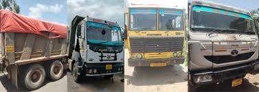अवैध खनिज परिवहन पर बड़ी कार्रवाई, 13 हाइवा वाहन जब्त 