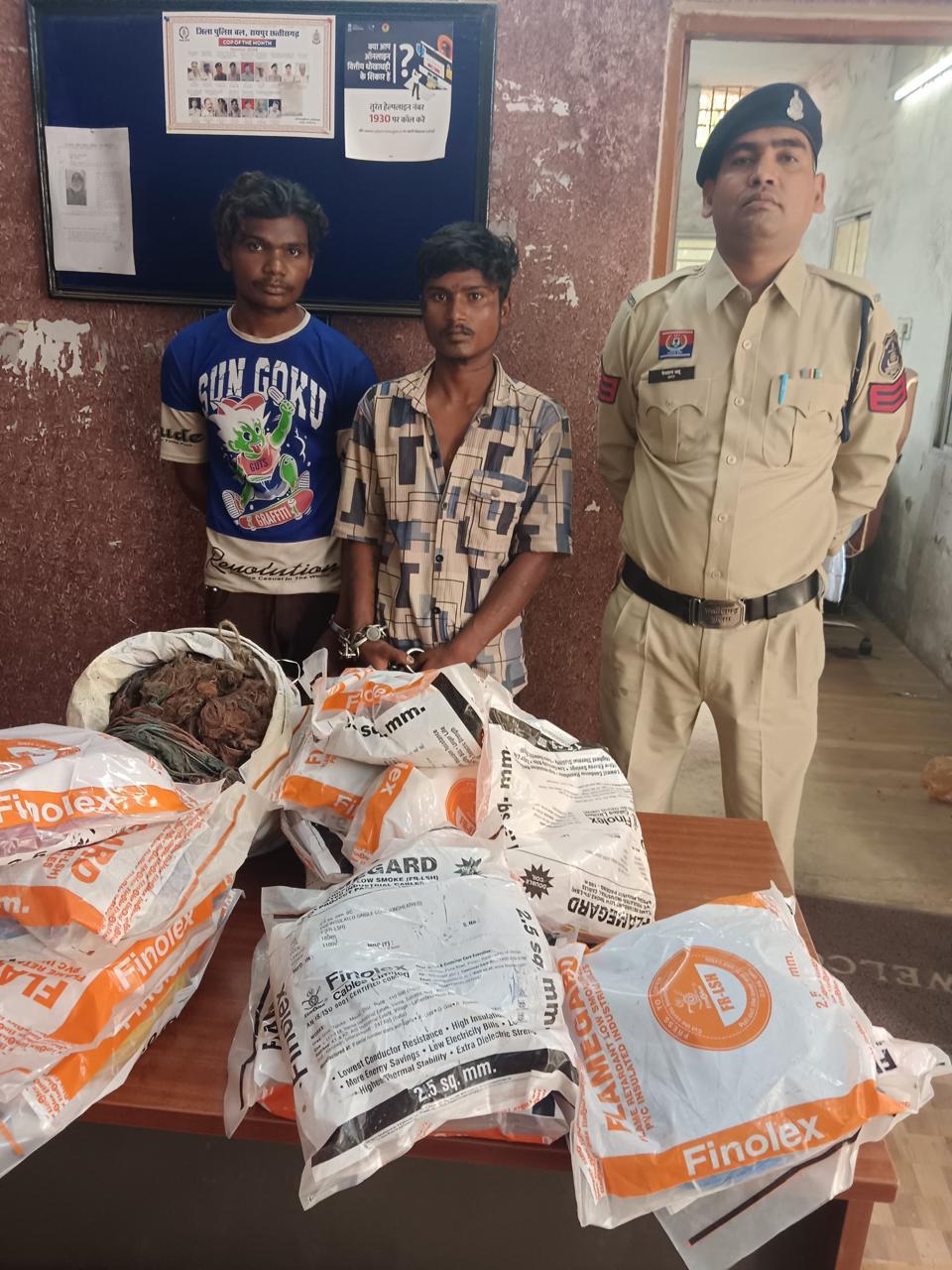 निमार्णाधीन मकान में चोरी की घटना को अंजाम देने वाले 02 आरोपी गिरफ्तार