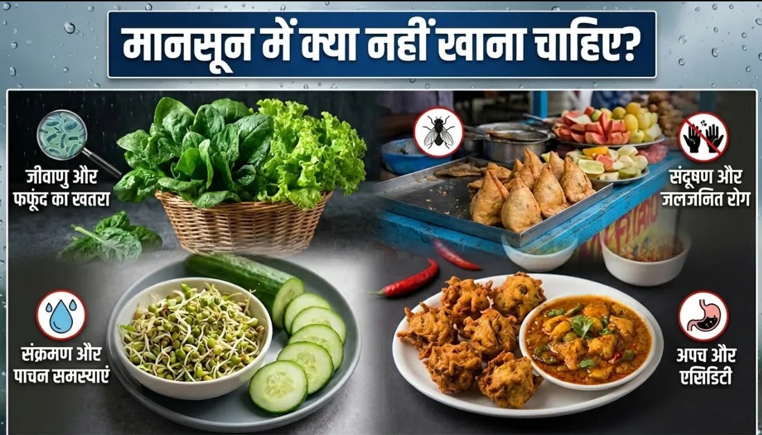 Monsoon Diet Tips: बारिश के मौसम में क्या नहीं खाना चाहिए? जानिए किन फूड्स से बढ़ता है इंफेक्शन का खतरा और कैसे रखें पाचन तंत्र को स्वस्थ