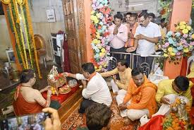 गृहमंत्री विजय शर्मा ने हनुमान मंदिर में की पूजा-अर्चना