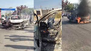 मुंगेली में चलती XUV700 में लगी आग, दूल्हा-दुल्हन समेत 7 लोगों ने कूदकर बचाई जान