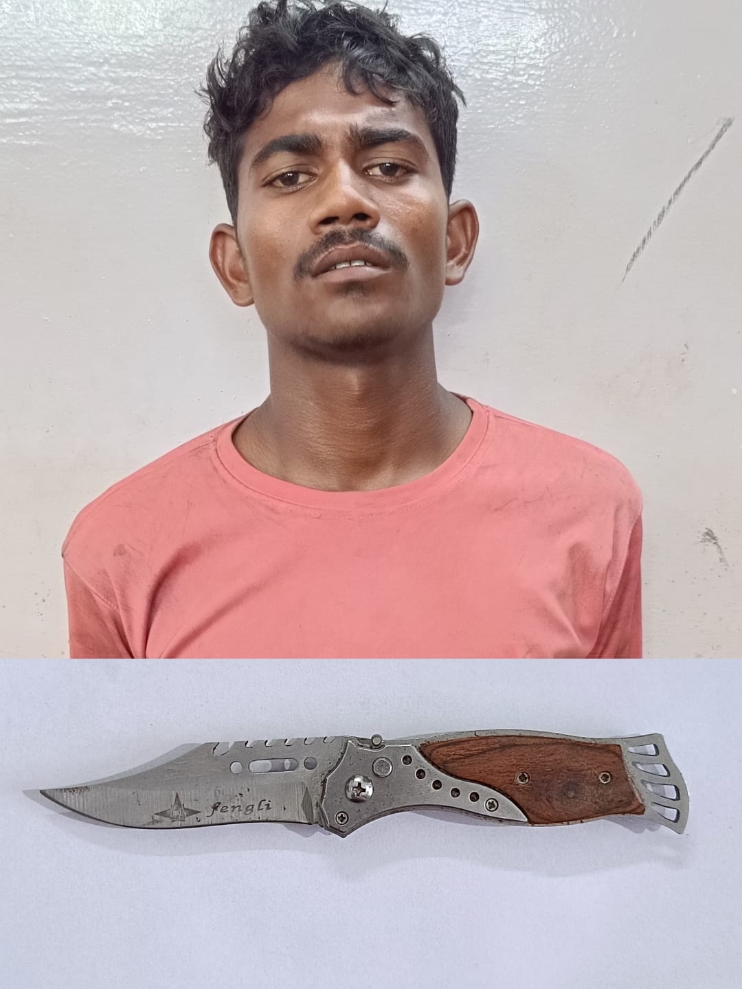 धारदार चाकू के साथ 01 आरोपी गिरफ्तार