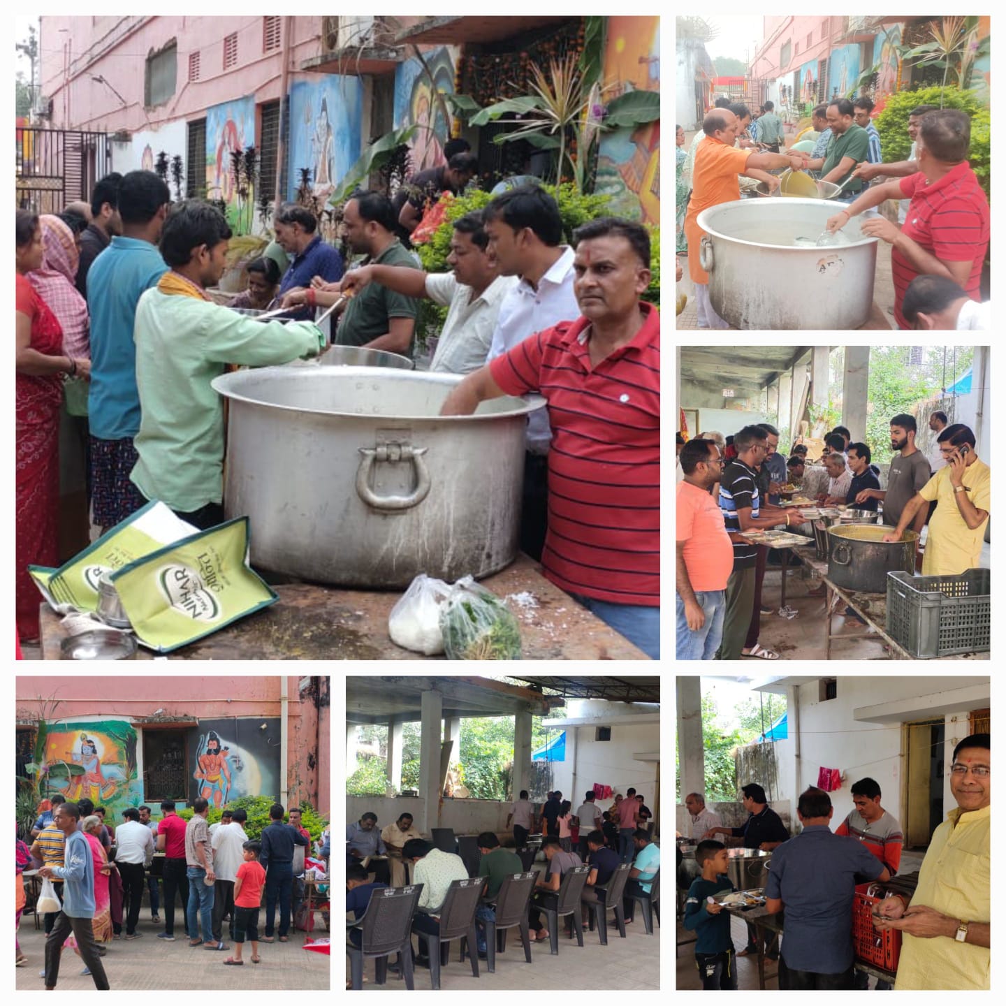गोवर्धन पूजन के उपलक्ष पर लोगों ने पत्थलगांव के श्री सत्यनारायण मंदिर में अन्नकूट का प्रसाद किया ग्रहण