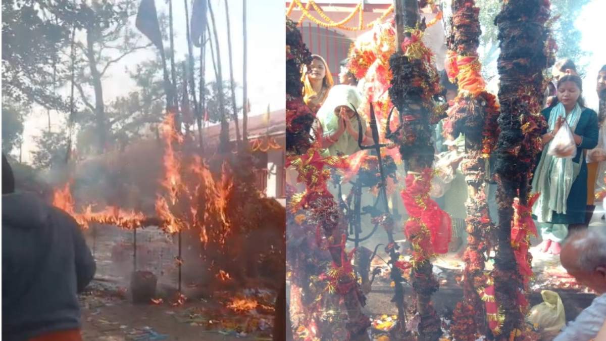  मां महामाया मंदिर परिसर में लगी आग,समय रहते पाया गया काबू