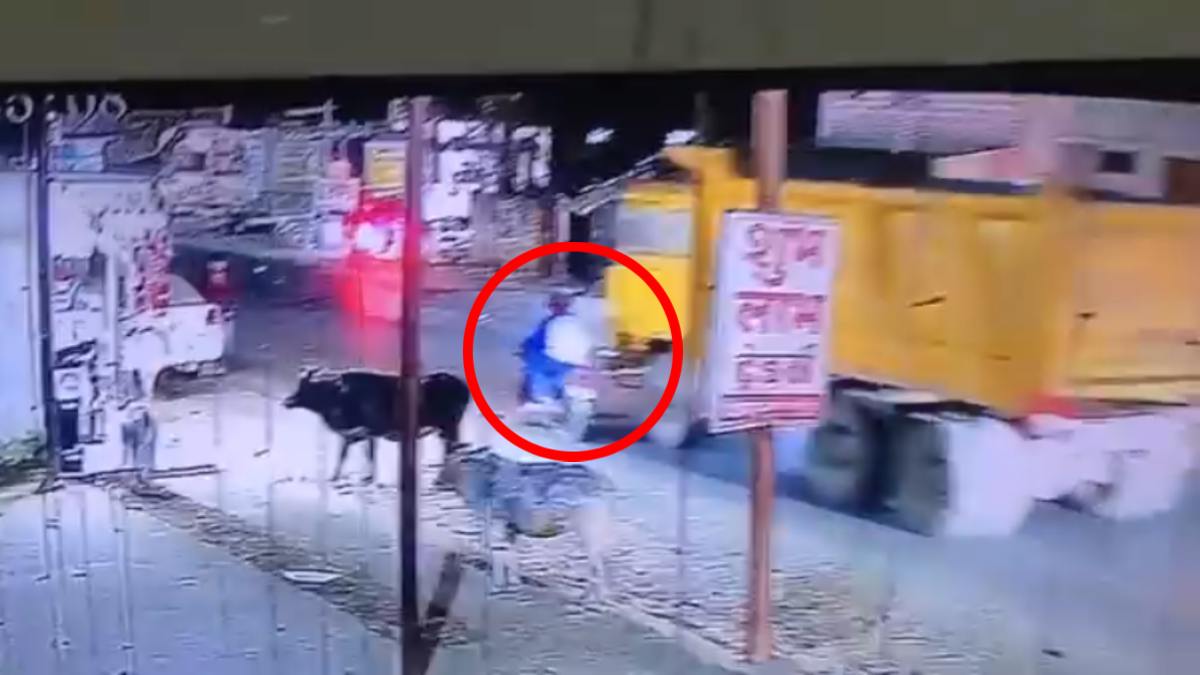 रफ्तार का कहर: हाईवा ने बाइक सवार दो युवकों को पीछे से जोरदार मारी टक्कर,एक की मौके पर मौत