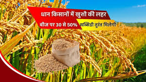 धान किसानों में खुशी की लहर, बीज पर 30 से 50% सब्सिडी