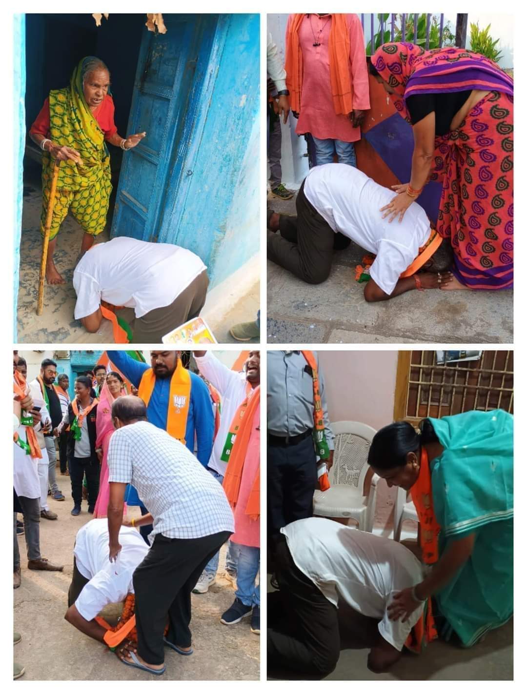 भाजपा उम्मीदवार धनीराम धीवर के उदारता का हर कोई कायल,मतदाताओं के चरणों में मत्था टेककर ले रहे हैं आशीर्वाद