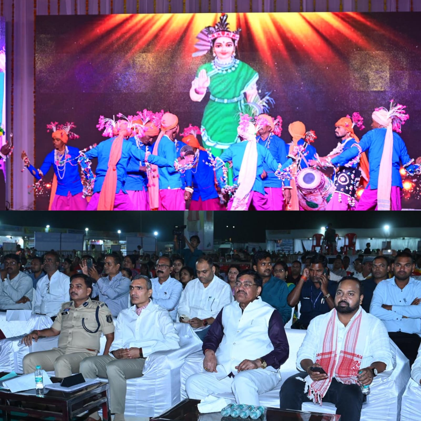 राज्योत्सव के समापन अवसर पर रंगारंग सांस्कृतिक कार्यक्रमों से गूंजा बेमेतरा का ऐतिहासिक मैदान