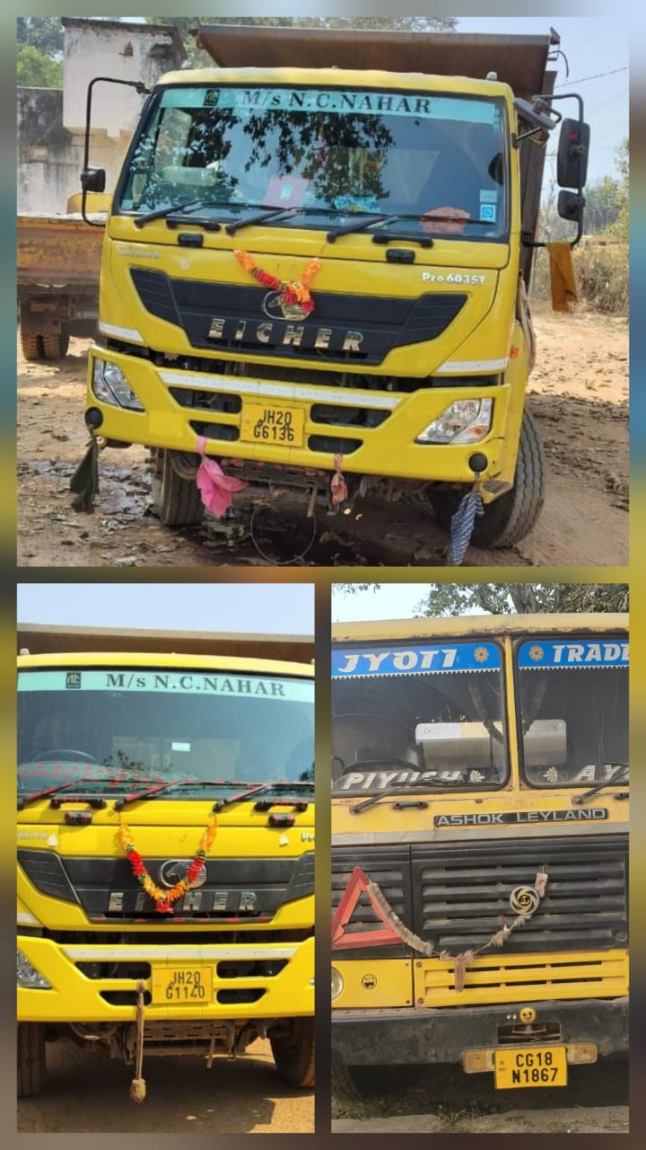 दंतेवाड़ा पुलिस की सख्ती: बिना पिटपास अवैध गिट्टी परिवहन पर तीन हाइवा जब्त, 80,284 रुपये का अर्थदंड