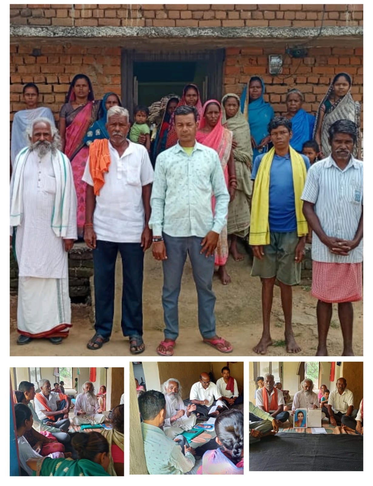 ग्राम सेहरापानी की गुम आदिवासी महिला घसनीन बाई के घर मुलाकात हेतु पहुंचे स्थानीय जनप्रतिनिधि एवं सामाजिक कार्यकर्ता 