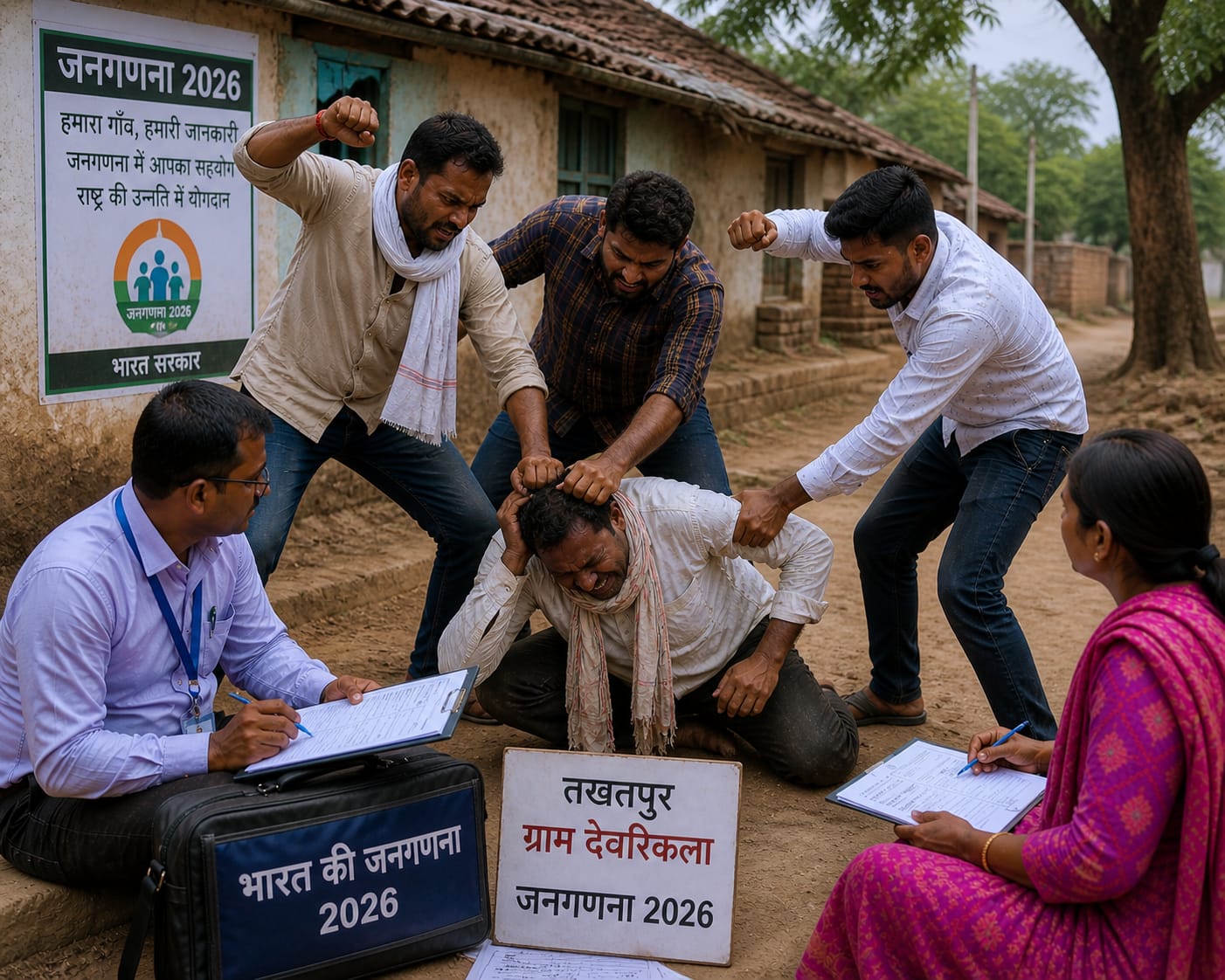 न्यायधानी बिलासपुर में जनगणना दल पर फिर हमला — बिल्हा के बाद तखतपुर के देवरीकला में कोटवार की बेरहमी से पिटाई