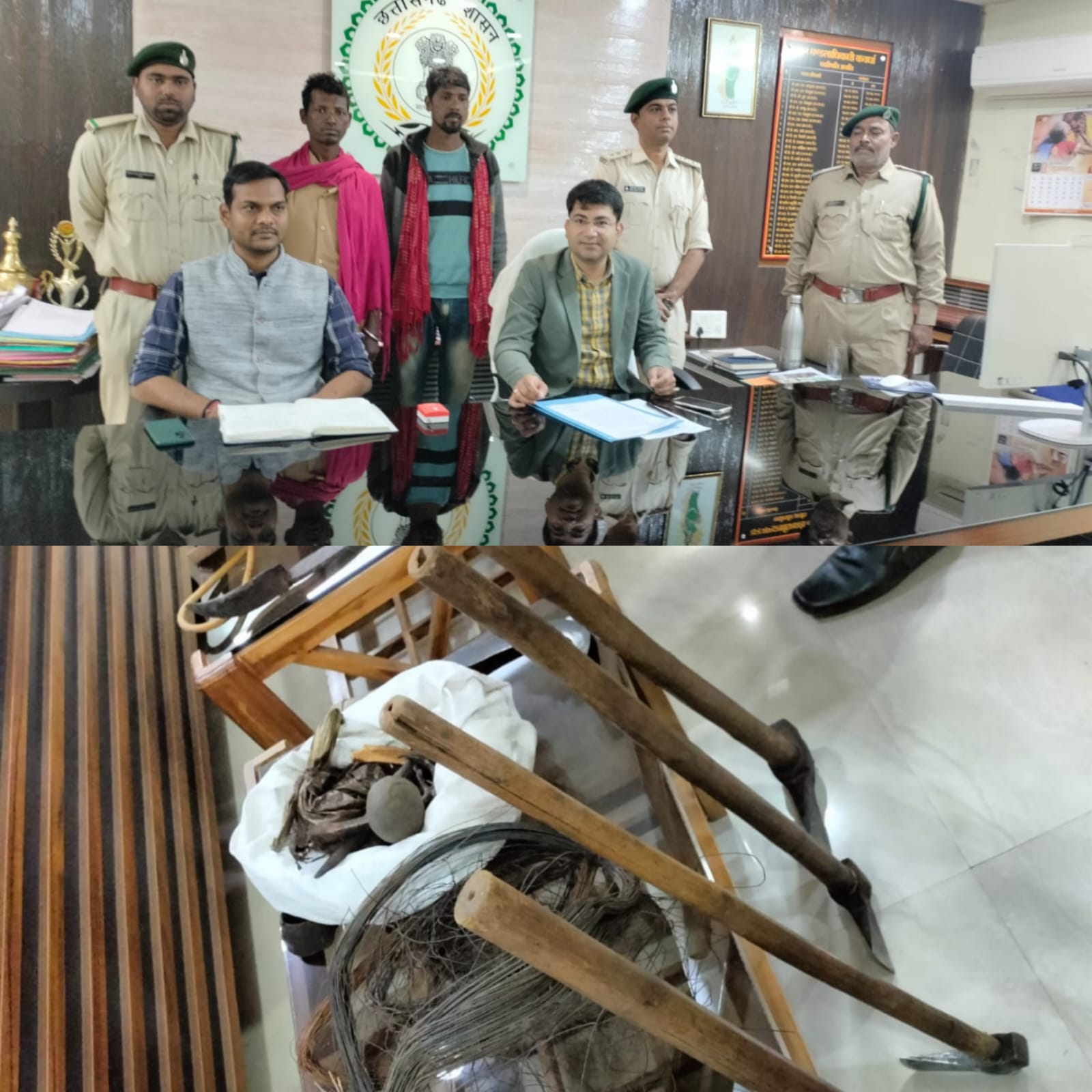 कवर्धा वनमंडल में वन विभाग की त्वरित कार्रवाई से बायसन (गौर) मृत्यु प्रकरण का खुलासा, दो आरोपी गिरफ्तार