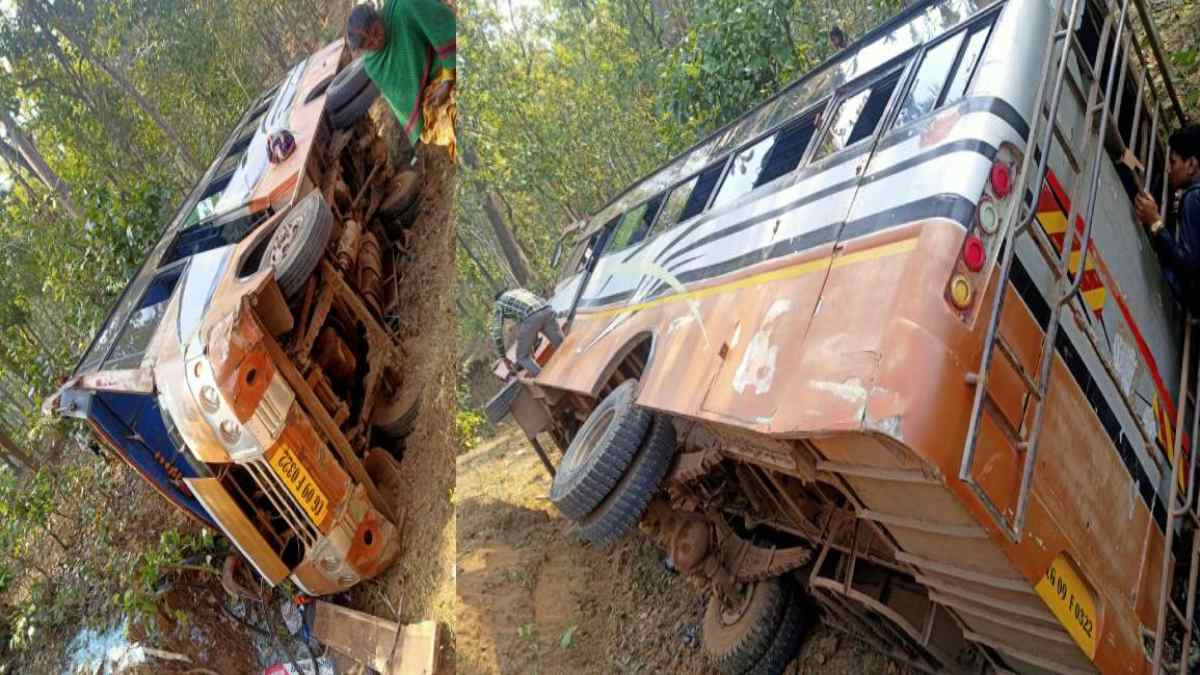 हादसा : 50 यात्रियों से भरी बस पलटी, मची चीख-पुकार, 25 लोगों को आई गंभीर चोट