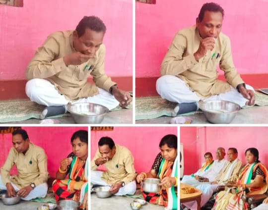 विश्व श्रमिक दिवस पर विधायक ने बासी खाकर श्रमिकों के प्रति किया आभार व्यक्त 