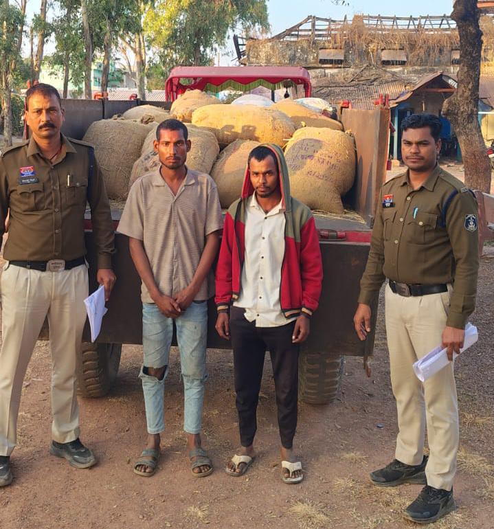 46 कट्टी धान चोरी मामले में 02 आरोपी गिरफ्तार