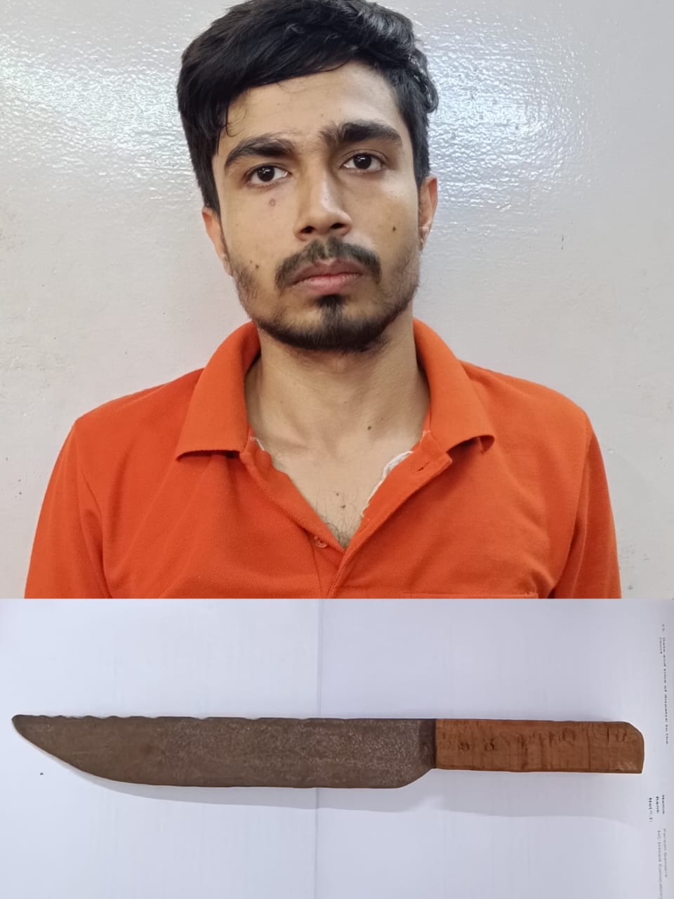 धारदार चाकू के साथ 01 आरोपी गिरफ्तार