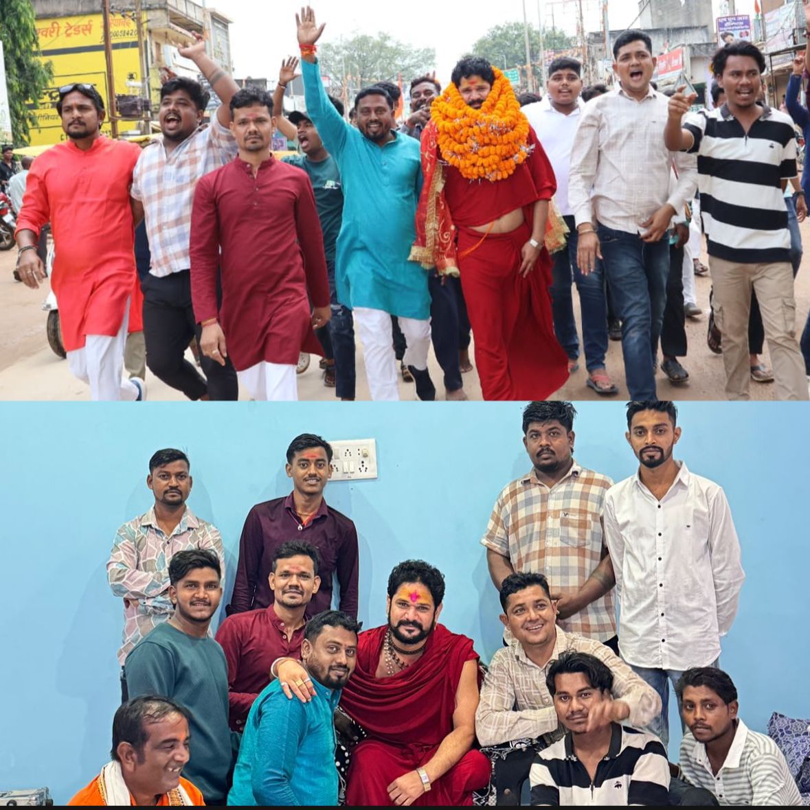 पंडित युवराज पांडेय का हुआ भव्य स्वागत, तिरंगा चौक से कथा स्थल तक पुष्पवर्षा और जयकारों से सजी रही सड़कें