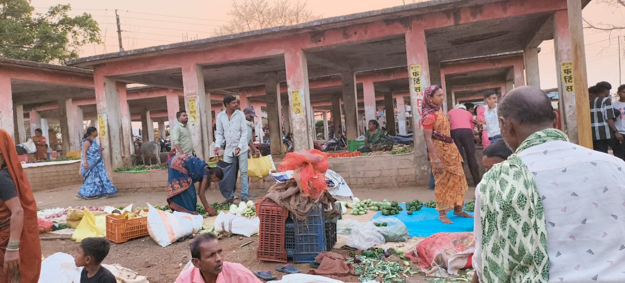 डौंडीलोहारा का ऐतिहासिक साप्ताहिक बाजार का निरीक्षण करते डौंडीलोहारा  के पार्षद