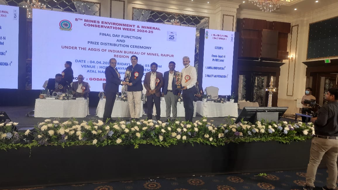 किरंदुल परियोजना को खान,पर्यावरण तथा खनिज संरक्षण के लिए मिला पुरस्‍कार